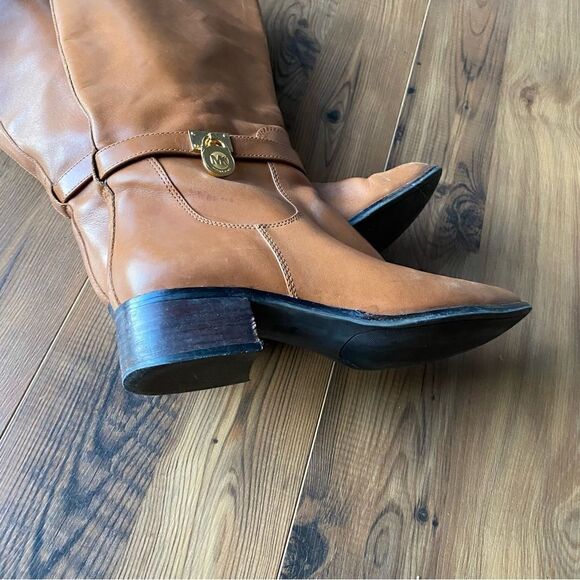 Michael Kors Sz 8.5 Brown Leather Boots - Picture 2 of 8